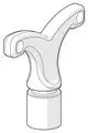 Schlüssel mit einem ergonomischen Griff und einer abgerundeten Form, gefertigt von HANSA. Die Designmerkmale deuten auf eine vielseitige Verwendung hin.